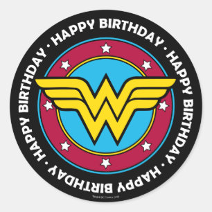 Sticker Rond DC Comics   Wonder Woman Circle & Stars Logo