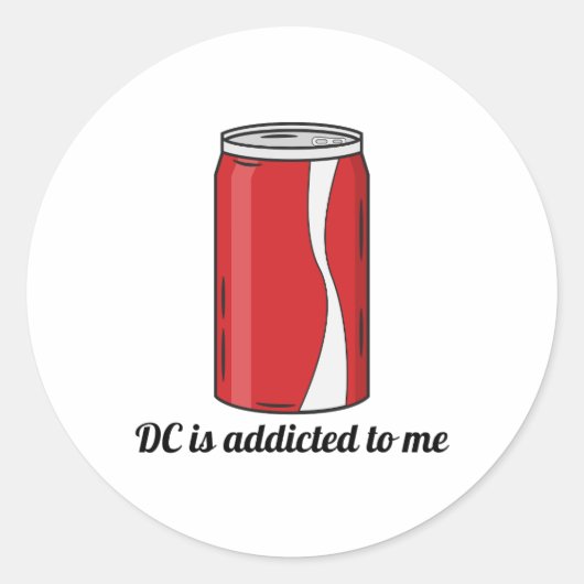 Sticker Rond DC Is Addicted to Me Soda Can Design | Funny Pop (Devant)