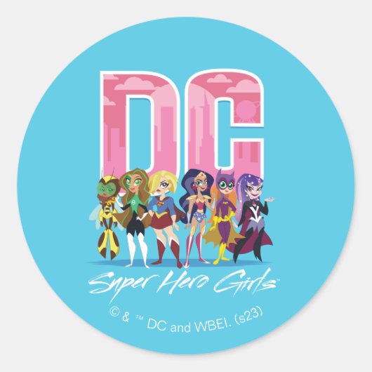 Sticker Rond DC Super Hero Girls Lineup (Devant)