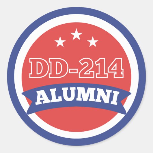 Sticker Rond DD-214 Retraite militaire vétéran de l'Armée de te (Devant)