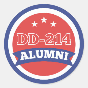 Sticker Rond DD-214 Retraite militaire vétéran de l'Armée de te
