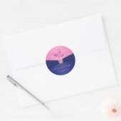 Sticker rond de 1,5 po Marine et rose Floral (Enveloppe)