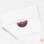 Sticker rond de 1,5 po pour plis en satin rouge et (Enveloppe)
