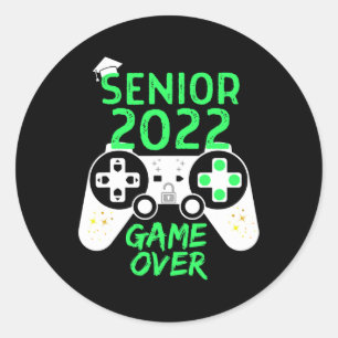 Sticker Rond De 2022 Jeu Vidéo Senior Sur Le Gamer École Vert