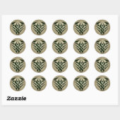 Sticker rond de badge tribal (Feuille)