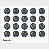 Sticker Rond De beaux loups gris en pleine nuit (Feuille)