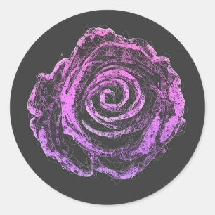 Sticker Rond de beaux pétales roses dessinent des lignes