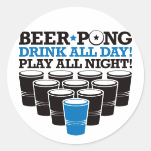 Sticker Rond De bière de puanteur de boissons toute la journé