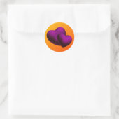 Sticker rond de coeur violet (Sac)