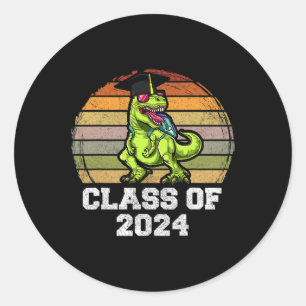 Sticker Rond De Dinosaur Vêtements Bonjour Enseignant Été Étudi
