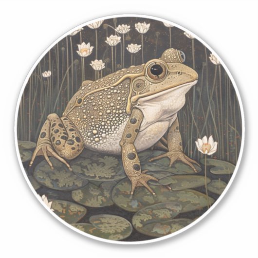 Sticker rond de grenouille (Devant)