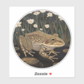 Sticker rond de grenouille (Feuille)
