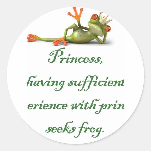 Sticker rond de grenouille Princess Seeks (Devant)