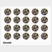 Sticker Rond De jolies roses rose clair (Feuille)