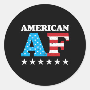 Sticker Rond De Juillet American Af Usa Cadeau