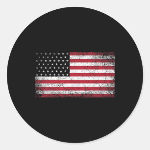 Sticker Rond De Juillet Cadeau de Noël Américain Drapeau Vintag