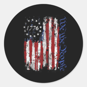 Sticker Rond De Juillet Chemises Nous Le Peuple 1776 Drapeau Us