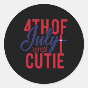Sticker Rond De Juillet Cutie Patriotique Amérique Fête de l'In