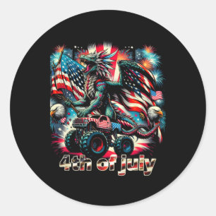 Sticker Rond De Juillet Dragon Monster Truck Bald Eagle América