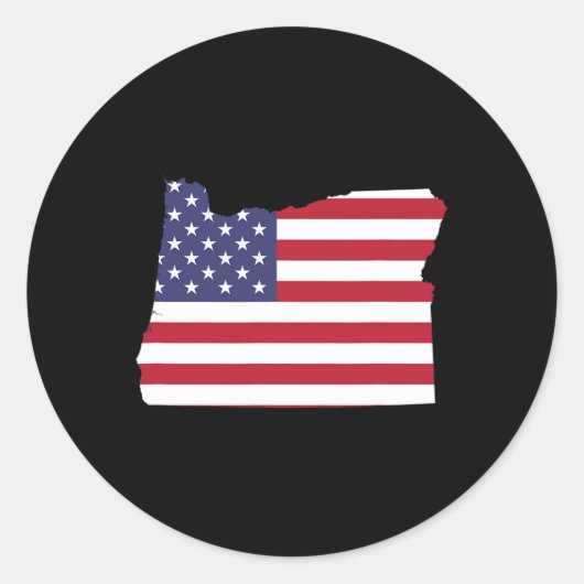 Sticker Rond De Juillet Oregon State American Flag Party (Devant)