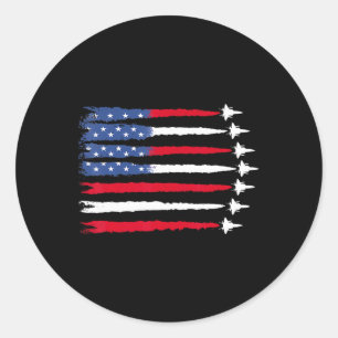 Sticker Rond De Juillet Patriotique Rouge Bleu Bleu Usa Drapeau