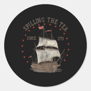 Sticker Rond De Juillet Spilling Le Thé Depuis 1773 Histoire En