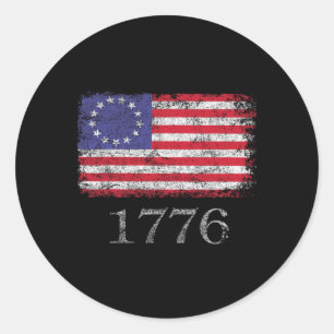 Sticker Rond De Juillet T Chemise Drapeau Américain Betsy Ross