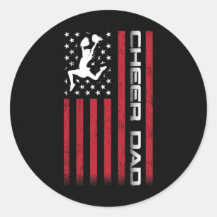 Sticker Rond De Juillet Us Drapeau Cheer Papa Chemise Pour La S