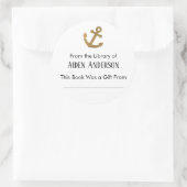 Sticker Rond De la bibliothèque de l'Ancre simple Gold (Sac)