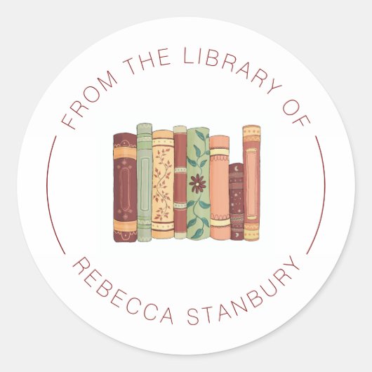 Sticker Rond De la bibliothèque d'ex-libris (Devant)