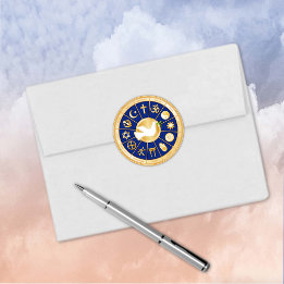 Sticker rond de la colombe de la paix