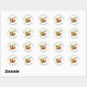 Sticker Rond De La Cuisine De | Aquarelle Apple (Feuille)
