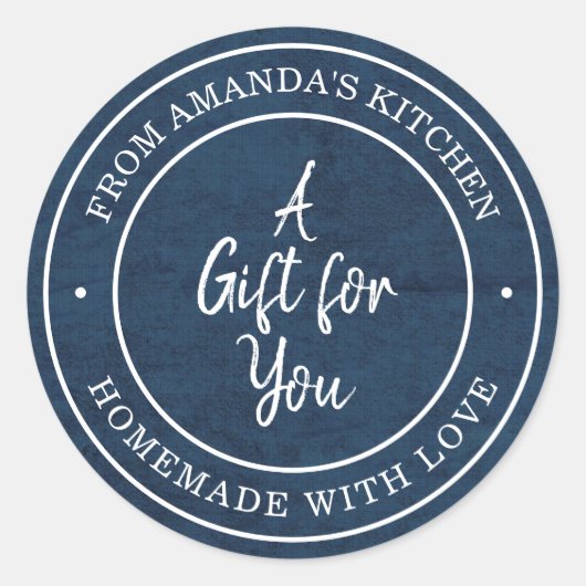 Sticker Rond De la cuisine de bleu (Devant)