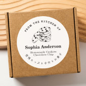 Sticker Rond De la cuisine de Chip de Chocolat Cookie Minimal