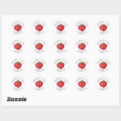 Sticker Rond De La Cuisine De Confiture De Fraise Classique Ron (Feuille)