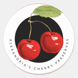 Sticker Rond De la cuisine de Confiture ou gelée de cerise