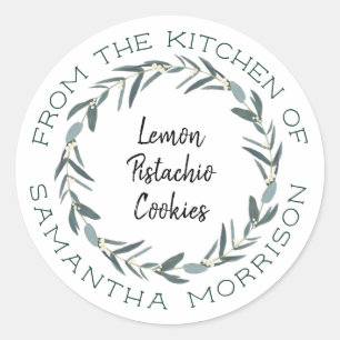 Sticker Rond De La Cuisine De  Courbe d'eucalyptus moderne