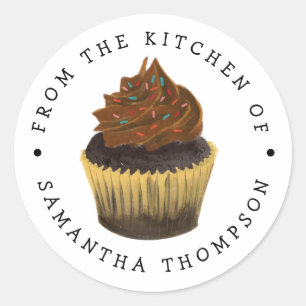 Sticker Rond De la cuisine de   Cupcake au chocolat