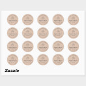Sticker Rond De la cuisine de Cupcake papier artisanal Rustique (Feuille)