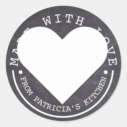 Sticker Rond De La Cuisine De - Fabriqué Avec Chalkboard Amoure (Devant)