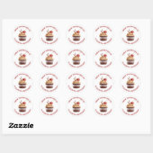 Sticker Rond De la cuisine de gâteaux sucreries Cupcake boulang (Feuille)