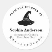 Sticker Rond De la cuisine de Halloween Witch Casquette Minimal (Devant)