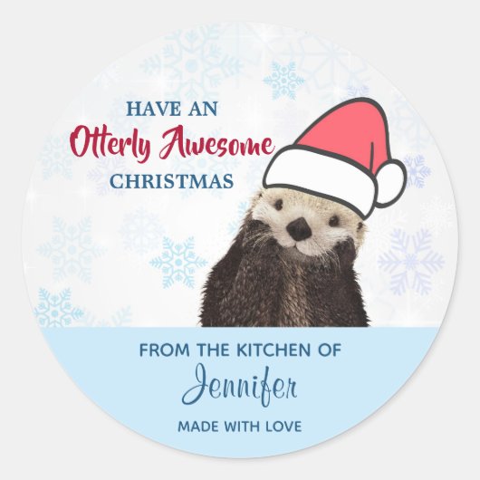 Sticker Rond De la cuisine de | Jolie Louter de Noël (Devant)