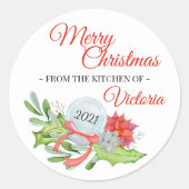 Sticker Rond De la cuisine de Joyeux Noël (Devant)