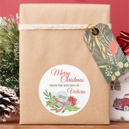 Sticker Rond De la cuisine de Joyeux Noël (vacances)