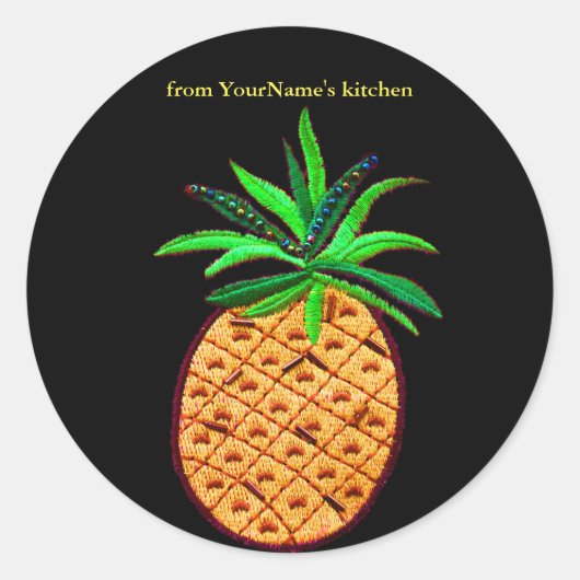 Sticker Rond De la cuisine de l'ananas personnalisée (Devant)
