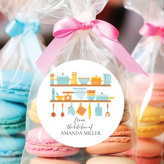 Sticker Rond De la cuisine de l'autocollant rond rétro