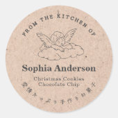 Sticker Rond De la cuisine de Noël Angel Wing Kraft (Devant)