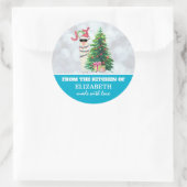 Sticker Rond De la cuisine de Noël Llama (Sac)