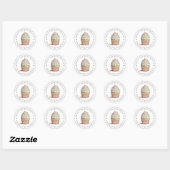 Sticker Rond De la cuisine de Painted Cupcake (Feuille)